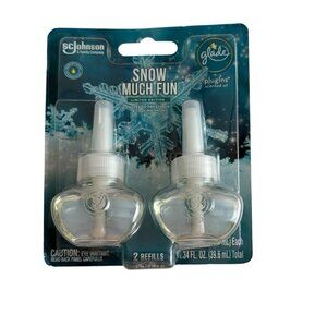 Glade Plug In Refills Scented Snow Much Fun Air Freshener 2 Count Limited Ed